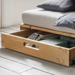 Wohnen Modernes Palettenbett in Kiefer Laugenfarben - Lira