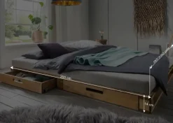 Wohnen Modernes Palettenbett in Kiefer Laugenfarben - Lira