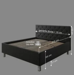 Wohnen Modernes Polsterbett mit Bettkasten - Iliavos