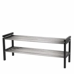 Wohnen Modernes Schuhregal in Schwarz & Edelstahl - Geskan