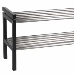 Wohnen Modernes Schuhregal in Schwarz & Edelstahl - Geskan