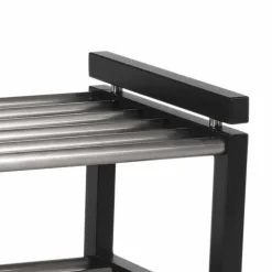 Wohnen Modernes Schuhregal in Schwarz & Edelstahl - Geskan