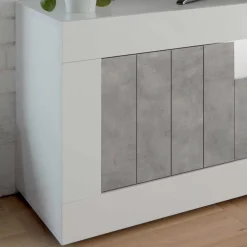 Wohnen Modernes TV Element in Hochglanz Weiß - Niris