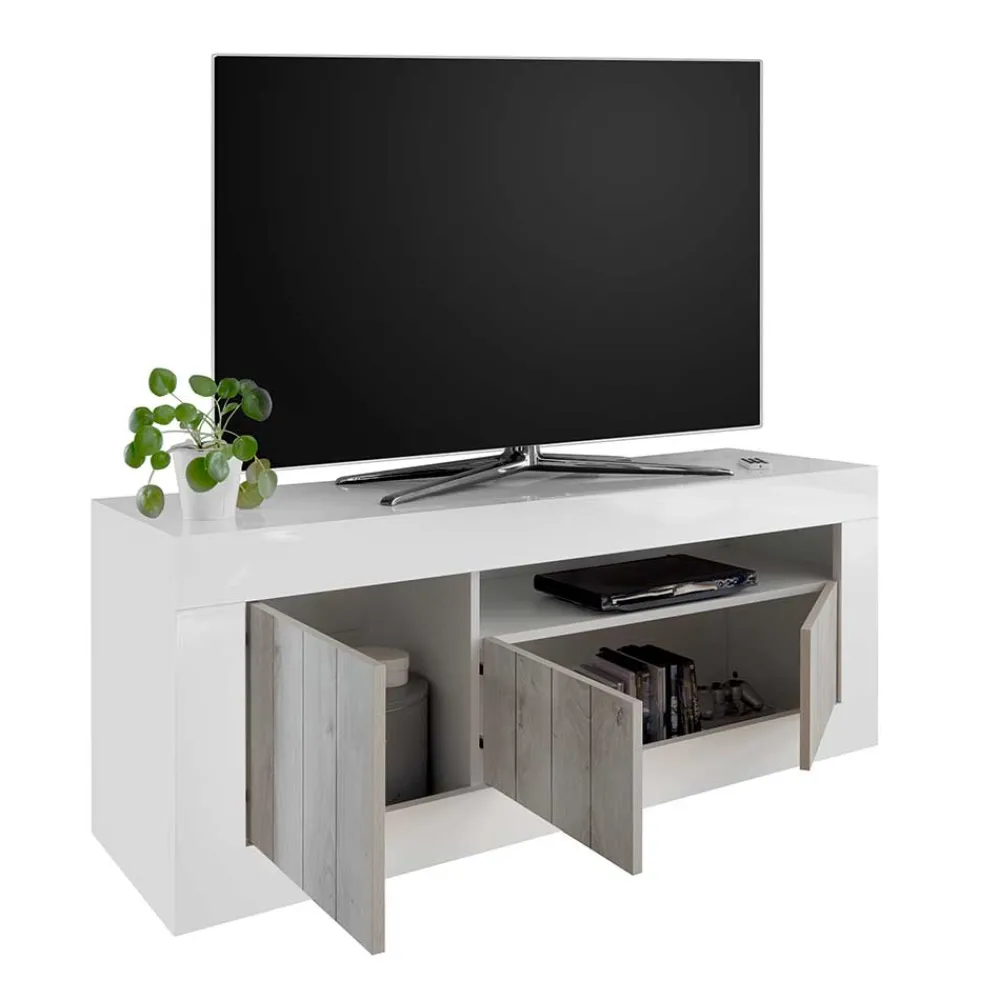Wohnen Sideboards & Kommoden|Sideboards & Kommoden*Modernes TV Lowboard mit Fach & 3 Türen - Merenda