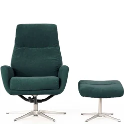 Wohnen Graue Möbel|Retro Möbel*Modernes TV Sessel Set mit Fußhocker - Trapani (zweiteilig)