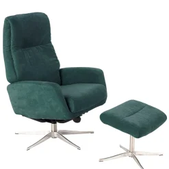 Wohnen Graue Möbel|Retro Möbel*Modernes TV Sessel Set mit Fußhocker - Trapani (zweiteilig)