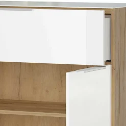 Wohnen Küchenschränke|Flurkommoden*Modernes Vertiko in Weiß & Wildeiche - Duclia