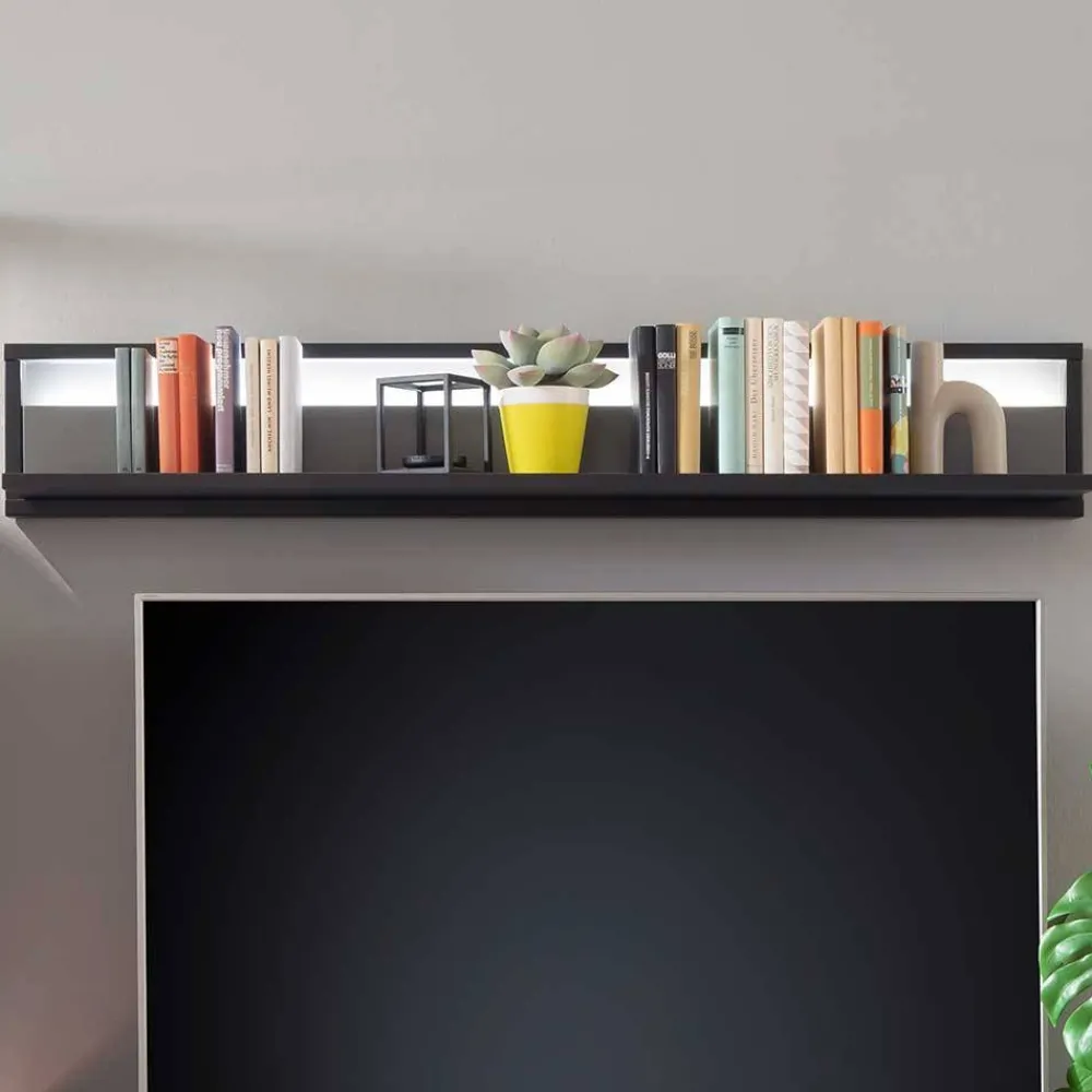 Wohnen Esszimmerregale|Regale*Modernes Wandboard in Grau - 156 cm breit - Ridona