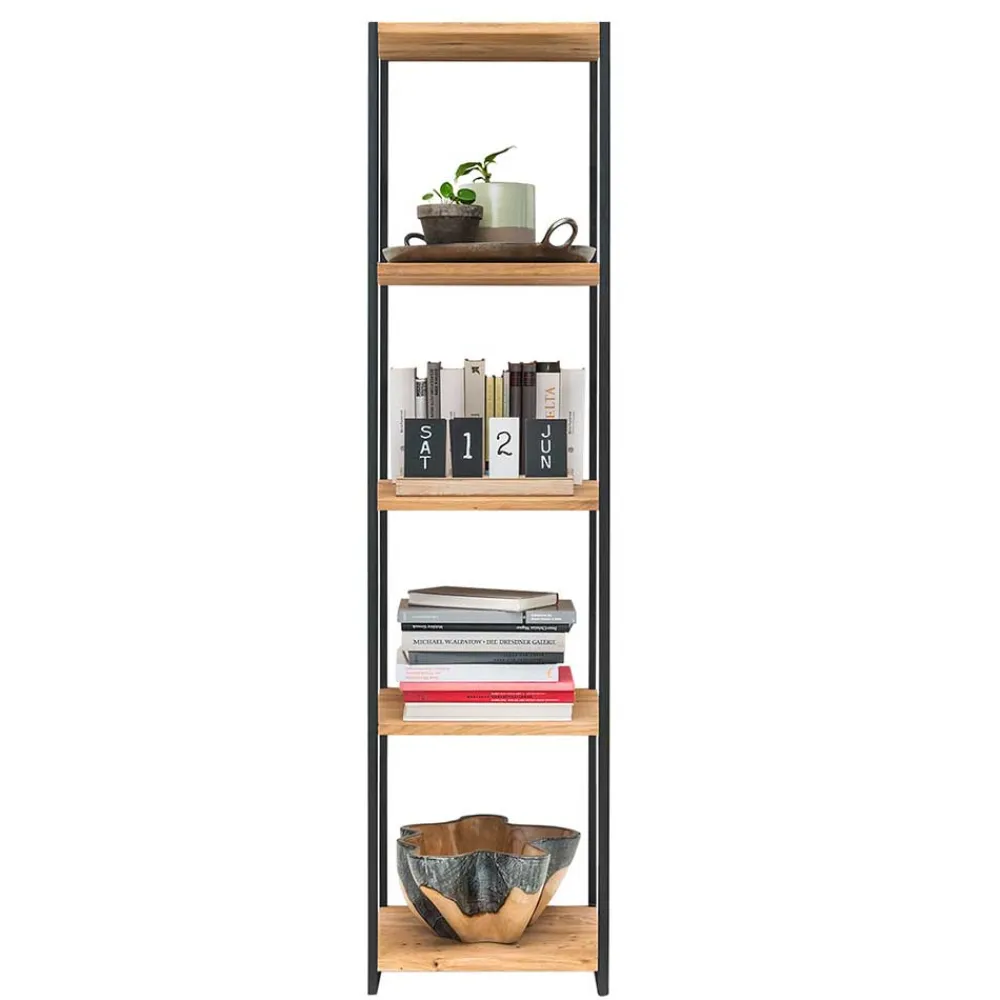 Wohnen Modernes Wildeiche Regal mit Stahlgerüst - Sluganov