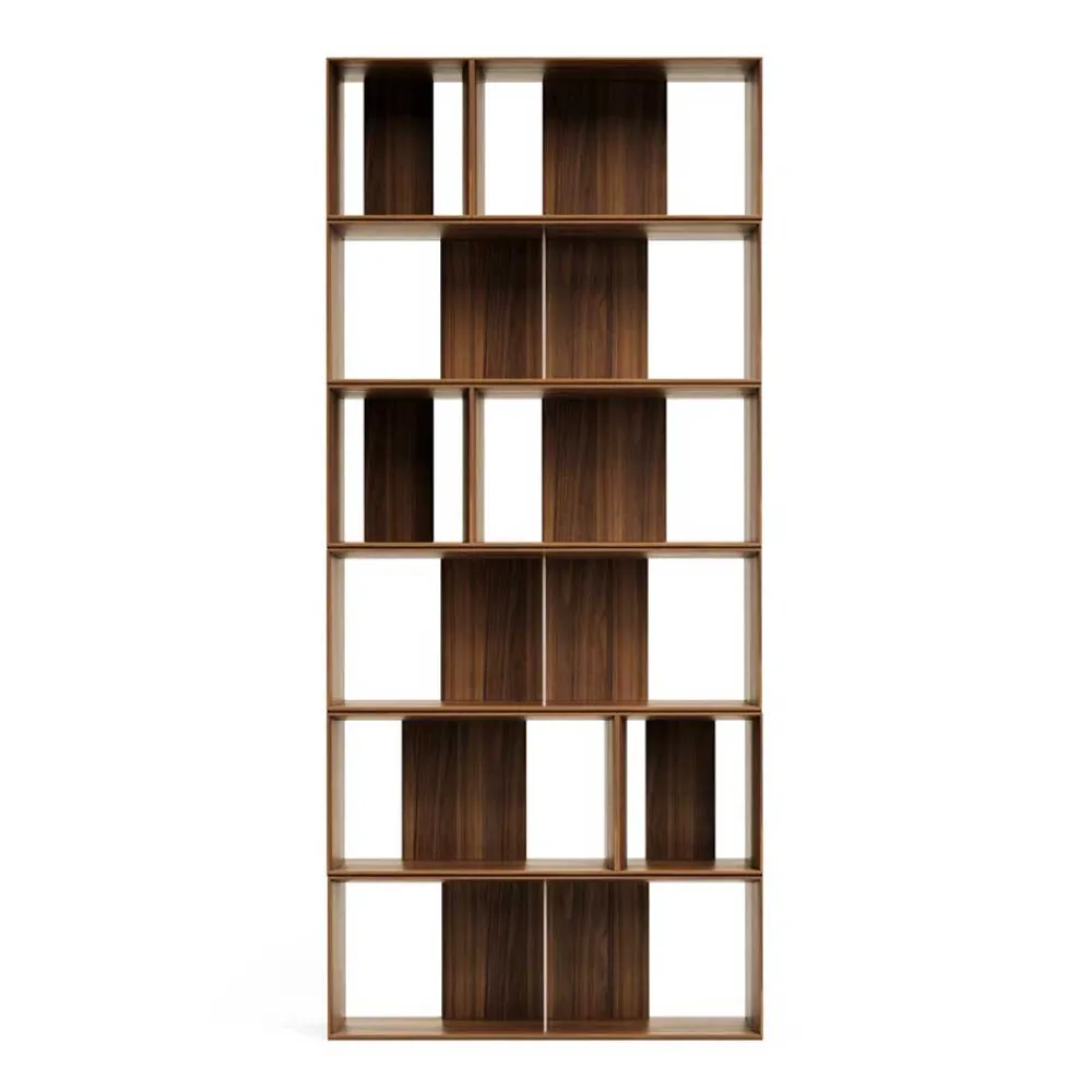 Wohnen Wohnzimmer-Regale|Wohnzimmerschränke*Modulregal in Nussbaum Furnier - Abelle (neunteilig)