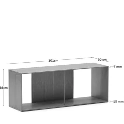 Wohnen Wohnzimmer-Regale|Wohnzimmerschränke*Modulregal in Nussbaum Furnier - Abelle (neunteilig)