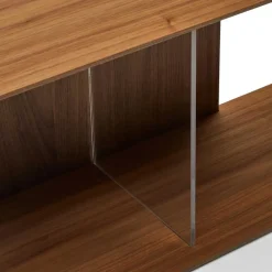 Wohnen Wohnzimmer-Regale|Wohnzimmerschränke*Modulregal in Nussbaum Furnier - Abelle (neunteilig)