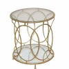 Wohnen Mondäner Beistelltisch mit Glas & Spiegel & Metall Ziamo in Goldfarben