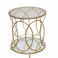 Wohnen Mondäner Beistelltisch mit Glas & Spiegel & Metall Ziamo in Goldfarben