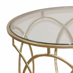 Wohnen Mondäner Beistelltisch mit Glas & Spiegel & Metall Ziamo in Goldfarben