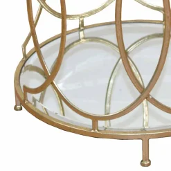 Wohnen Mondäner Beistelltisch mit Glas & Spiegel & Metall Ziamo in Goldfarben