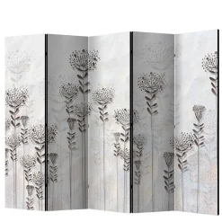 Wohnen Monochrom bedruckter Paravent mit floralem Motiv - Stepana