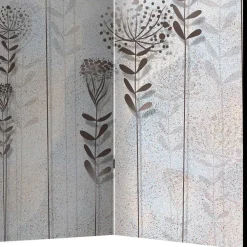 Wohnen Monochrom bedruckter Paravent mit floralem Motiv - Stepana