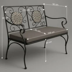 Wohnen Mosaik Gartenbank mit zwei Sitzplätzen - Estravo
