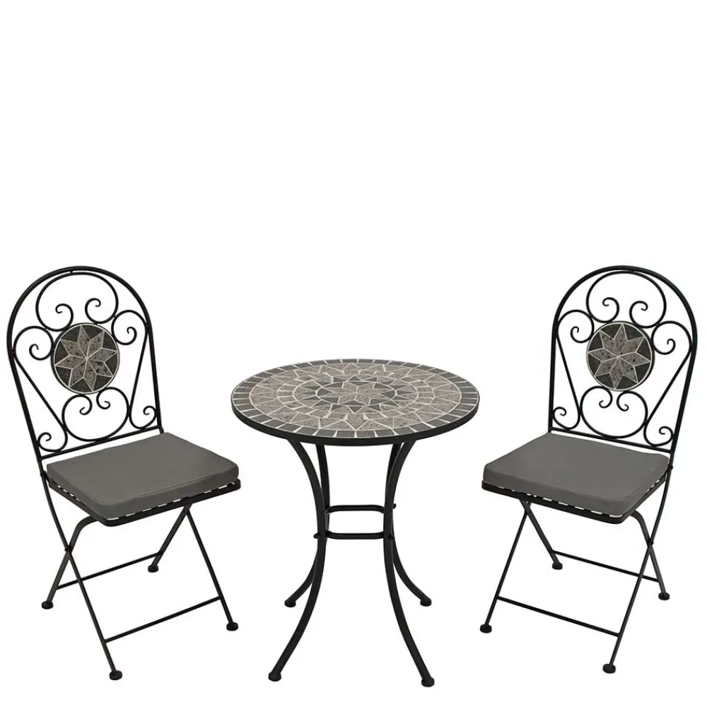 Wohnen Metall-Gartenmöbel|Sitzgruppe*Mosaik Tischgruppe rund - Tasmania