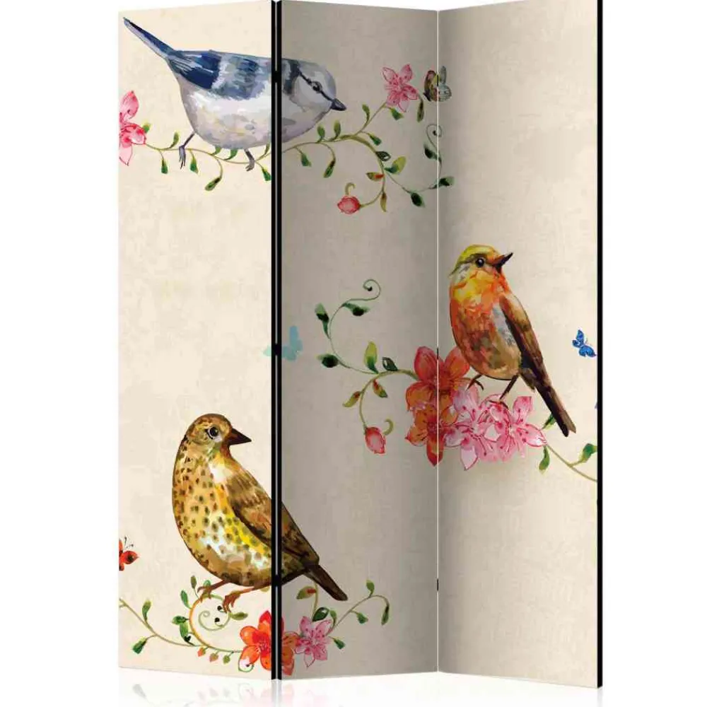 Kinder Wohnen Motiv Paravent Gemalte Singvögel - Harvests