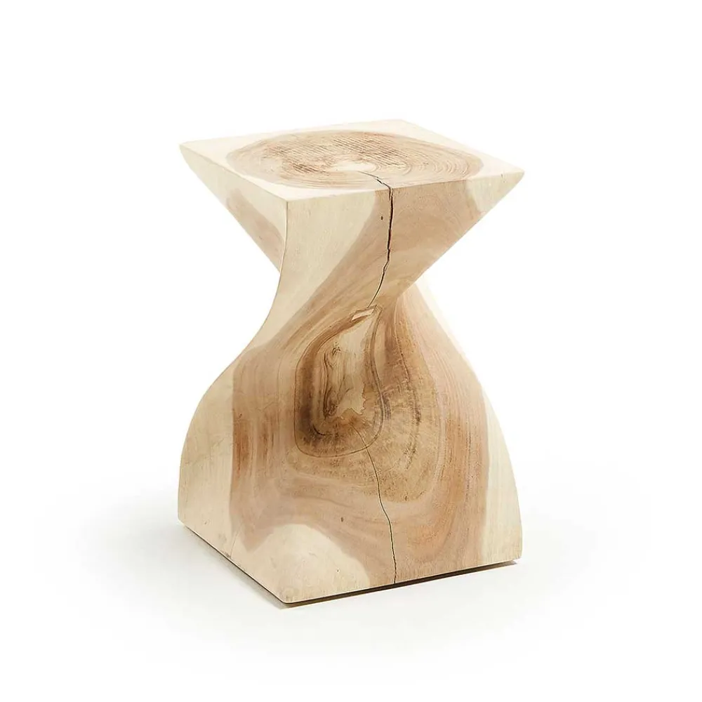 Wohnen Designermöbel*Mungur Holz Beistelltisch im Sanduhr Design - Topherus