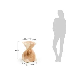 Wohnen Designermöbel*Mungur Holz Beistelltisch im Sanduhr Design - Topherus