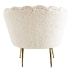 Wohnen Designermöbel*Muschel Designsessel in Creme Boucle - Ucera