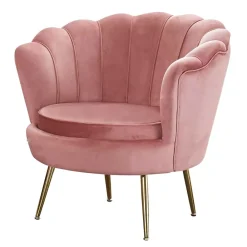 Wohnen Retro Möbel|Sessel & Hocker*Muschel Loungesessel in Rosa & Gold - Intiatos