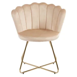 Wohnen Muschelstühle in Beige und Gold - Cagahan (2er Set)