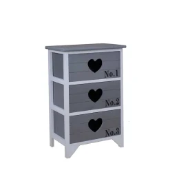 Wohnen Nachtkommode Cosmonata in Grau Weiß