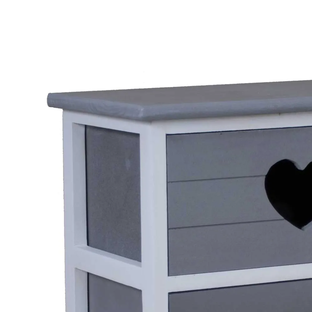 Wohnen Nachtkommode Cosmonata in Grau Weiß