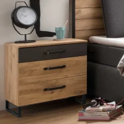 Wohnen Nachtkommode im Industry und Loft Stil - Bram