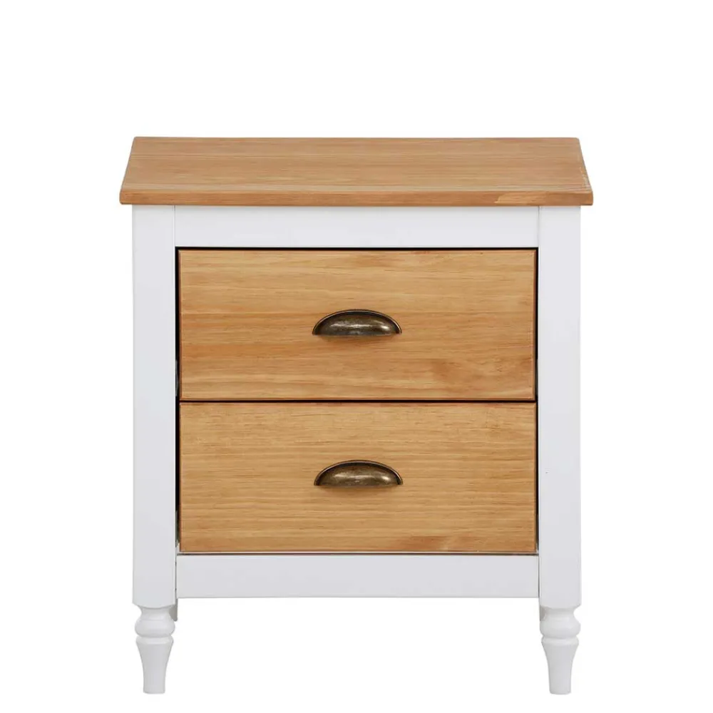 Wohnen Landhausmöbel|Nachttische*Nachtkommode im Landhaus Look mit Metallgriffen - Xasimir