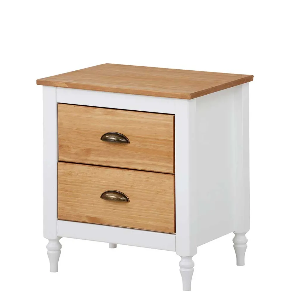 Wohnen Landhausmöbel|Nachttische*Nachtkommode im Landhaus Look mit Metallgriffen - Xasimir