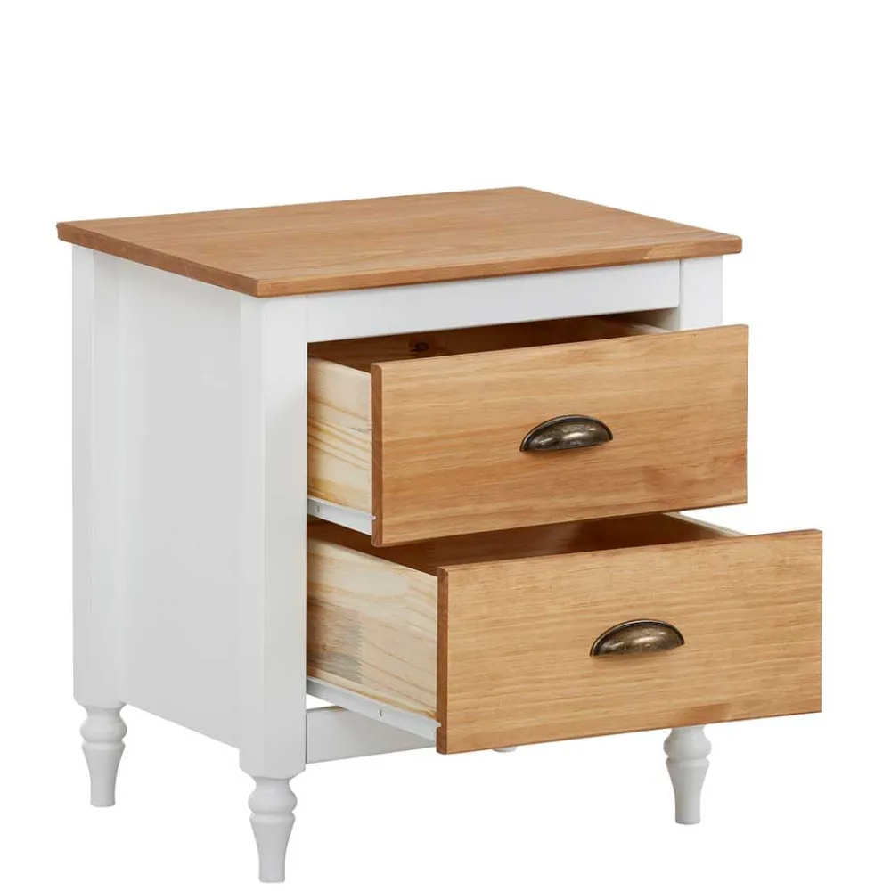 Wohnen Landhausmöbel|Nachttische*Nachtkommode im Landhaus Look mit Metallgriffen - Xasimir