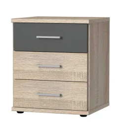 Wohnen Nachtkommode in Eiche Sägerau & Grau - Danah