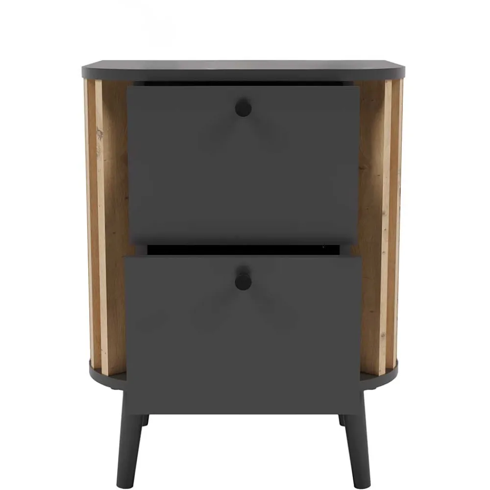 Wohnen Nachtkommode in Grau und Wildeiche - Penzanca
