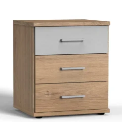 Wohnen Kommoden|Nachttische*Nachtkommode in heller Beton Optik & Eiche - Anca