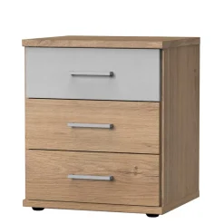 Wohnen Kommoden|Nachttische*Nachtkommode in heller Beton Optik & Eiche - Anca