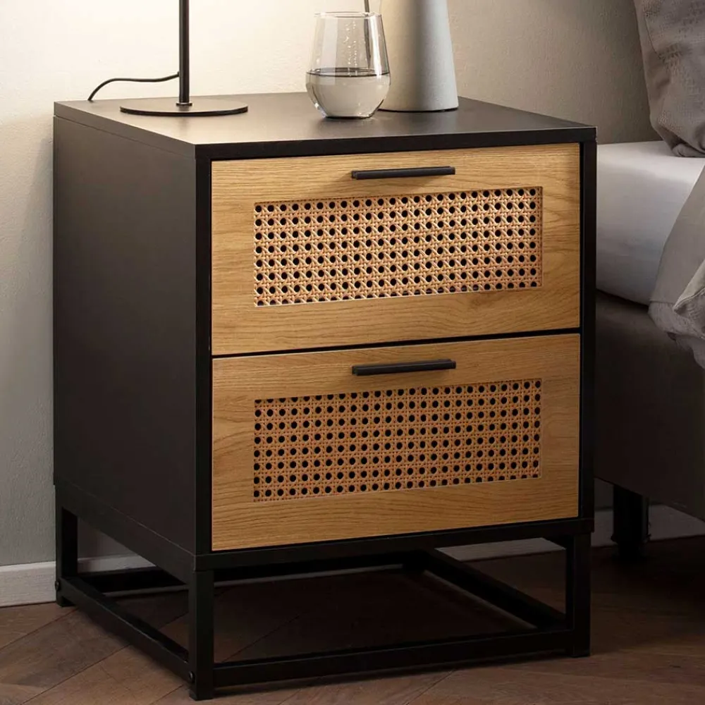 Wohnen Skandinavische Möbel|Kommoden*Nachtkommode in Natur und Schwarz - Around