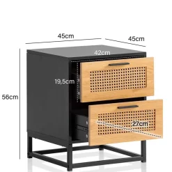 Wohnen Skandinavische Möbel|Kommoden*Nachtkommode in Natur und Schwarz - Around