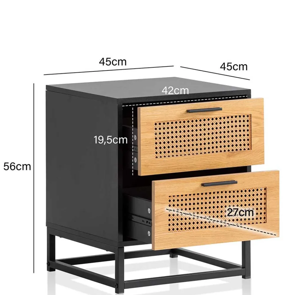 Wohnen Skandinavische Möbel|Kommoden*Nachtkommode in Natur und Schwarz - Around