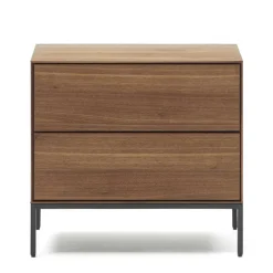 Wohnen Nachtkommode in Nussbaumfarben und Anthrazit - Milena