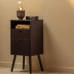 Wohnen Schwarze Möbel|Nachttische*Nachtkommode in Schwarz - Borkata