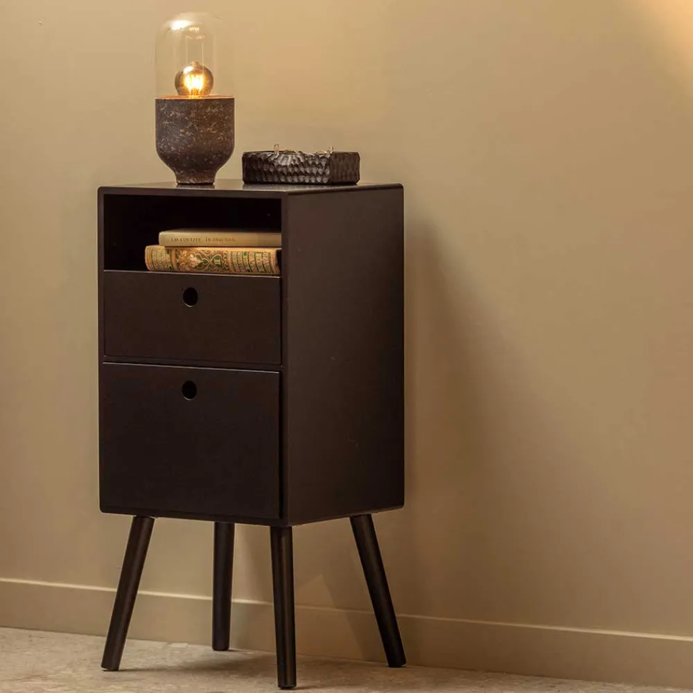 Wohnen Schwarze Möbel|Nachttische*Nachtkommode in Schwarz - Borkata