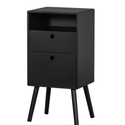 Wohnen Schwarze Möbel|Nachttische*Nachtkommode in Schwarz - Borkata