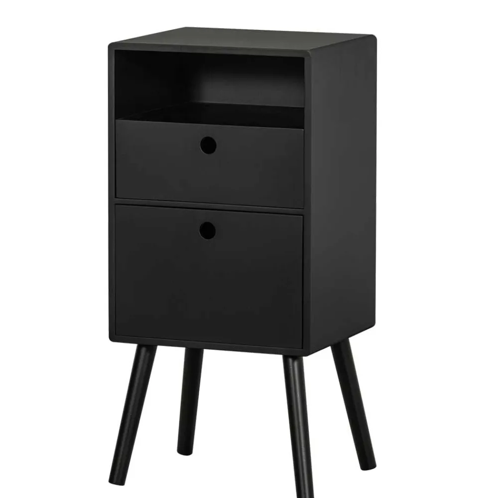 Wohnen Schwarze Möbel|Nachttische*Nachtkommode in Schwarz - Borkata