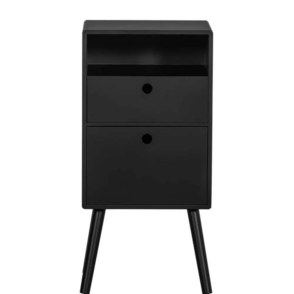 Wohnen Schwarze Möbel|Nachttische*Nachtkommode in Schwarz - Borkata