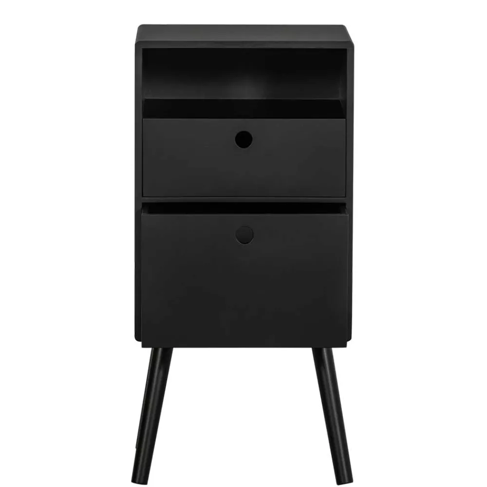 Wohnen Schwarze Möbel|Nachttische*Nachtkommode in Schwarz - Borkata